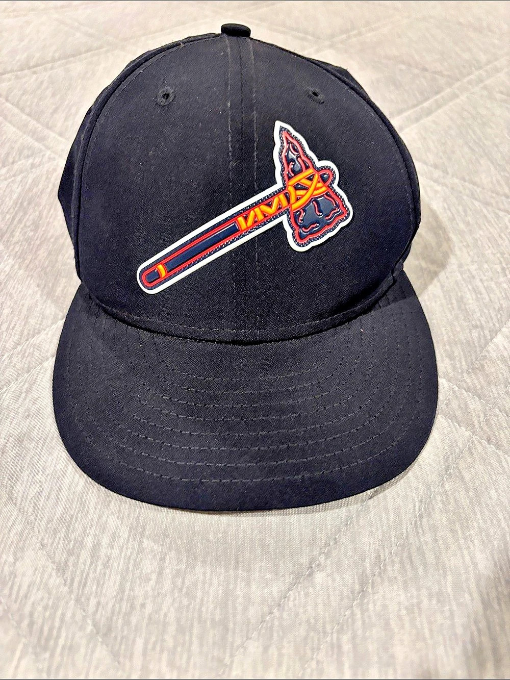 New Era Atlanta Braves Tomahawk Logo 59FIFTY Fitted Hat Black Size 7 1/2